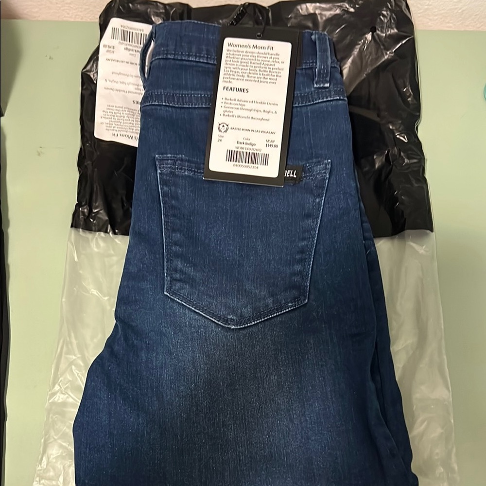 Blue Straight Leg Jeans with Classic Indigo Wash